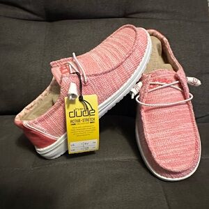 Hey Dude Wendy Stretch Coral Pearl NWT Sz 7